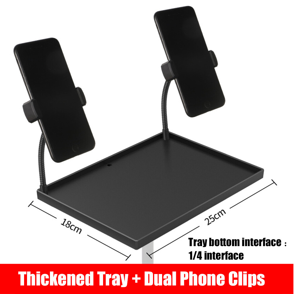 Adjustable Desktop Microphone Stand Enhanced Tabletop Mic Stand with Base for Phone and Tablet for Game Live Streaming