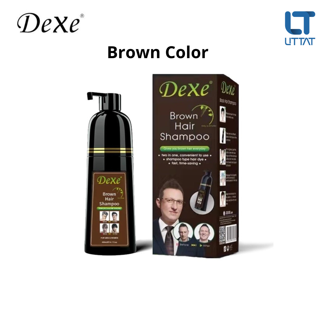 DEXE Brown Hair Shampoo (400ml) Bottle Hair Dye Shampoo Brown Color ...