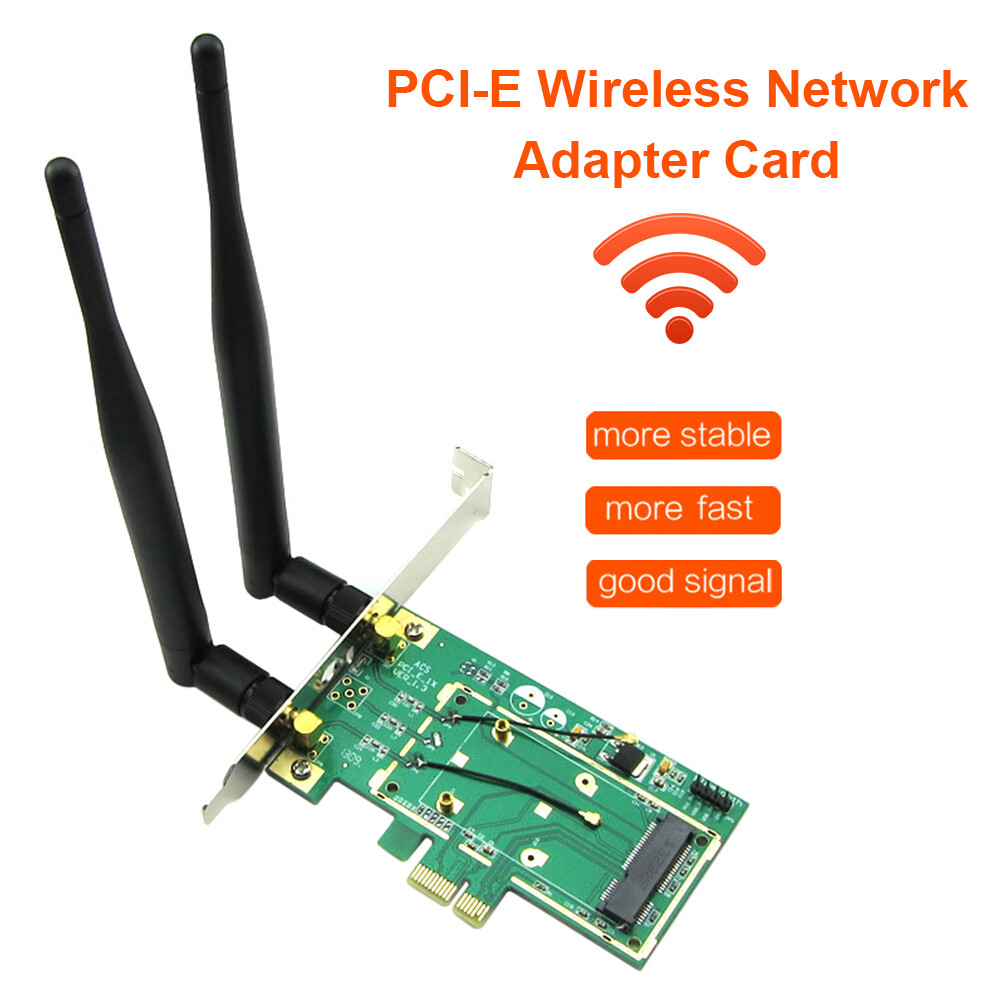 Wireless Network Card WiFi Mini PCI Express to Desktop PCIe Adapter Card