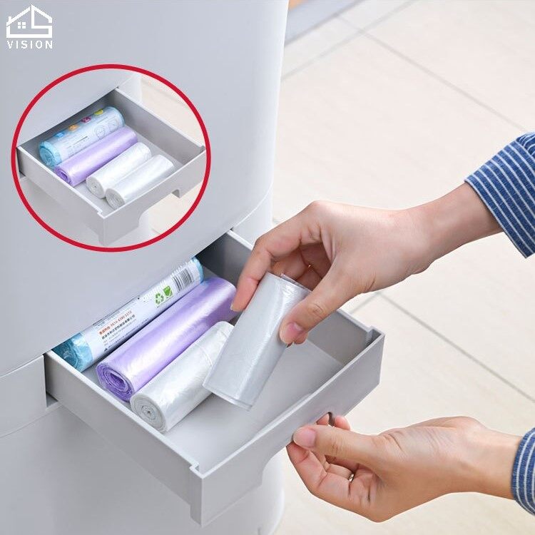 Tầm Nhìn 3 Lớp Nhà Bếp Thùng Rác Thùng Rác Di Chuyển Khô-Ướt Phân Loại Bin Hộ Gia Đình Phân Loại Thùng Rác Tầng Thường Vụ Nhựa Đựng Rác Phân Loại Giỏ Đựng Giấy Thùng Rác Với Bìa