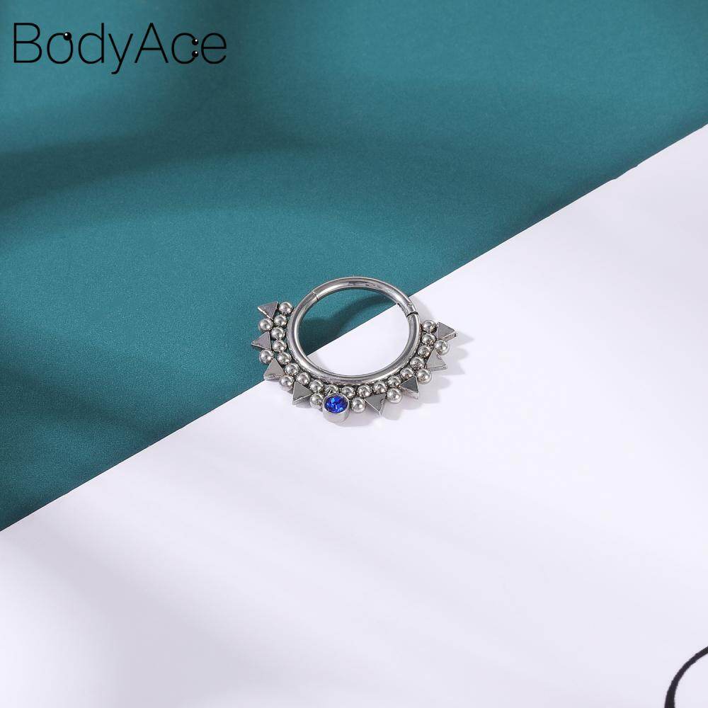 Bodyace 1 chiếc Khuyên tai xoắn ốc hình con ong hình con ong đoạn có khớp nối vòng kín bấm xỏ mũi bằng đồng 10mm