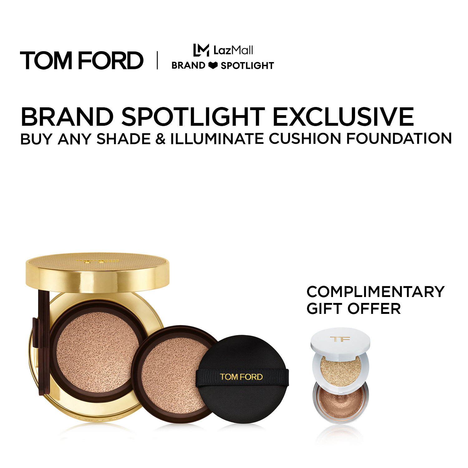 23 Mar - 7 Apr Only] Tom Ford Beauty Shade and Illuminate Soft Radiance  Cushion Compact Filled + 1 Refill, 24g | Lazada