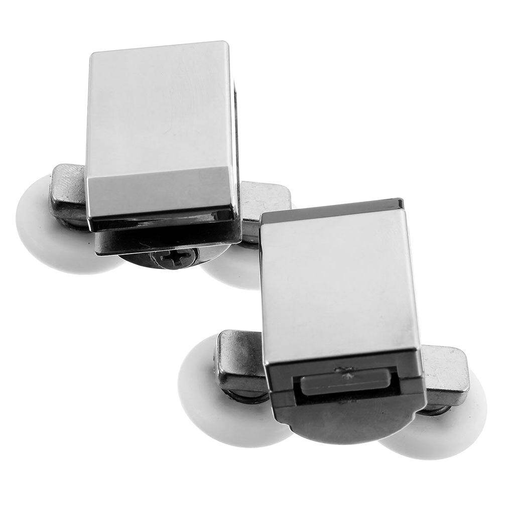 Baoblaze 4Pcs Double Sliding Shower Door Glass Upper Rollers Runners Wheels 23mm