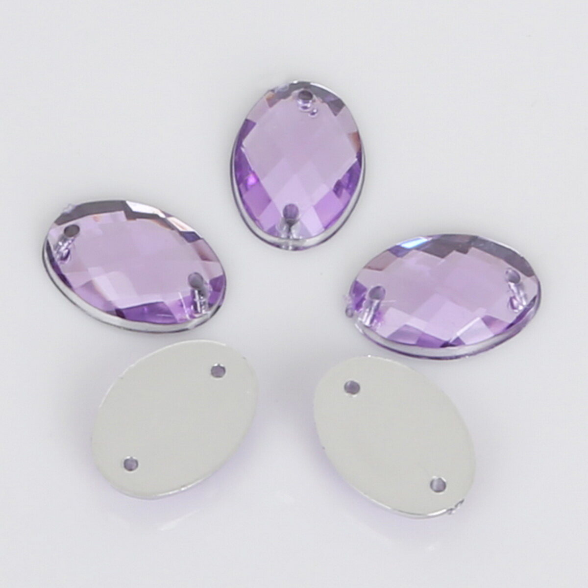 50pcs/bag 10x14mm Crystal Oval Acrylic Flatback Rhinestones Beads Strass Stones for DIY Clothes Applique Sewing Decoration