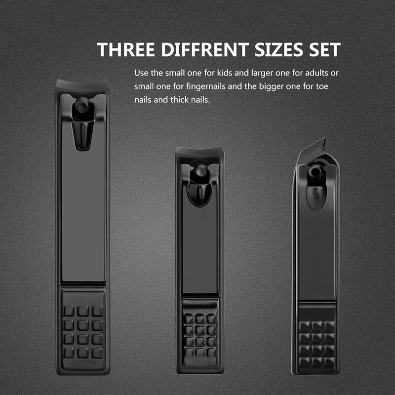 BEAUTYBIGBANG Nail clippers Black Matte Stainless Steel Fingernail & Thick Toenail & Ingrown Nail clippers, Nail clippers Cutter for Men and Women