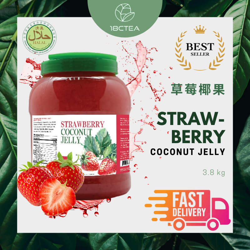 18CTEA Strawberry Coconut Jelly 3.8kg【HALAL】Nata de Coco 奶茶专用草莓水果口味椰果 Lazada