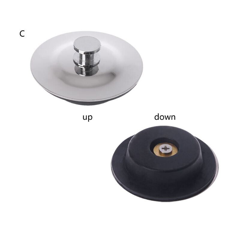 Stainless Steel Rubber Bath Tub Sink Floor Drain Plug Water Stopper Tool For Kitchen Laundry
