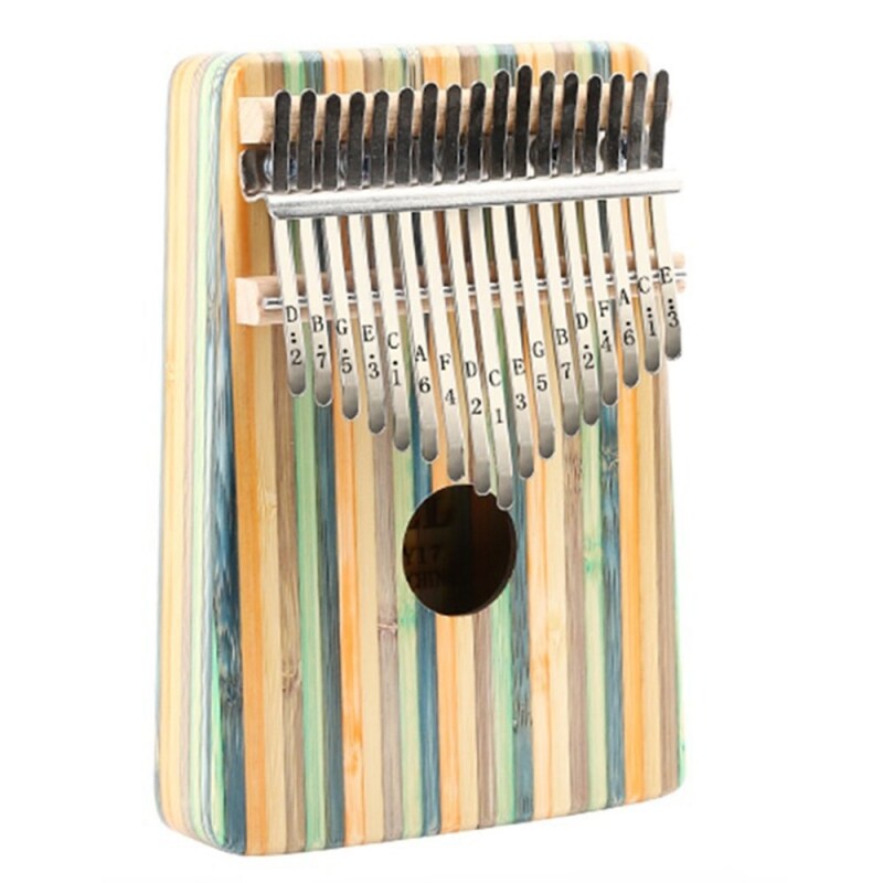 Thumb Piano,17 Keys Kalimba Thumb Piano Kit Portable Green Bamboo Finger Thumb Piano Musical Instrument Accessories