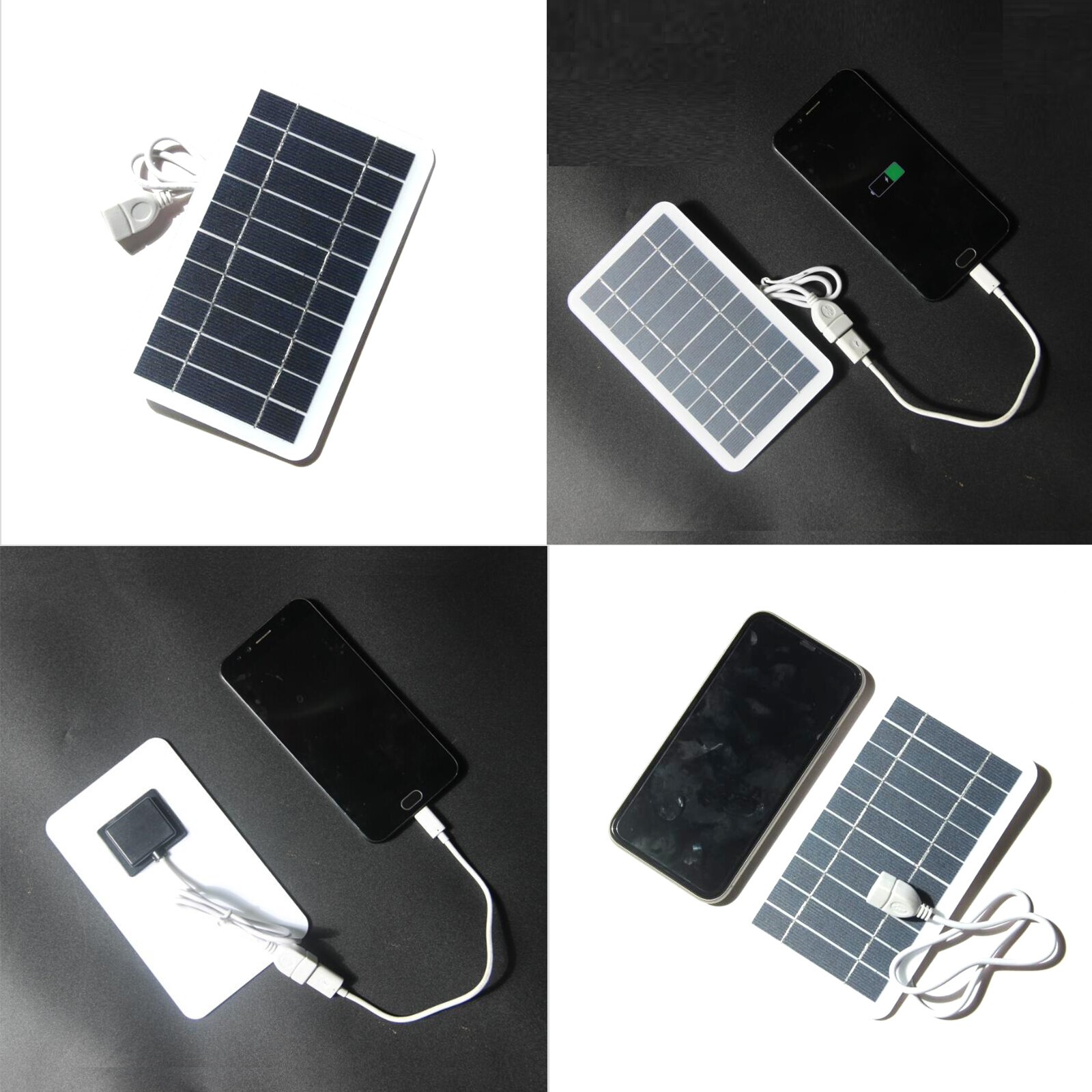 KKmoon Tấm Pin Năng Lượng Mặt Trời Nhỏ 5W/2W 5V Kèm USB Tấm Pin Mặt Trời Silicon Đơn Tinh Thể Tự Làm Tấm Pin Năng Lượng Mặt Trời Di Động Cắm Trại Chống Nước Cho Điện Thoại Di Động