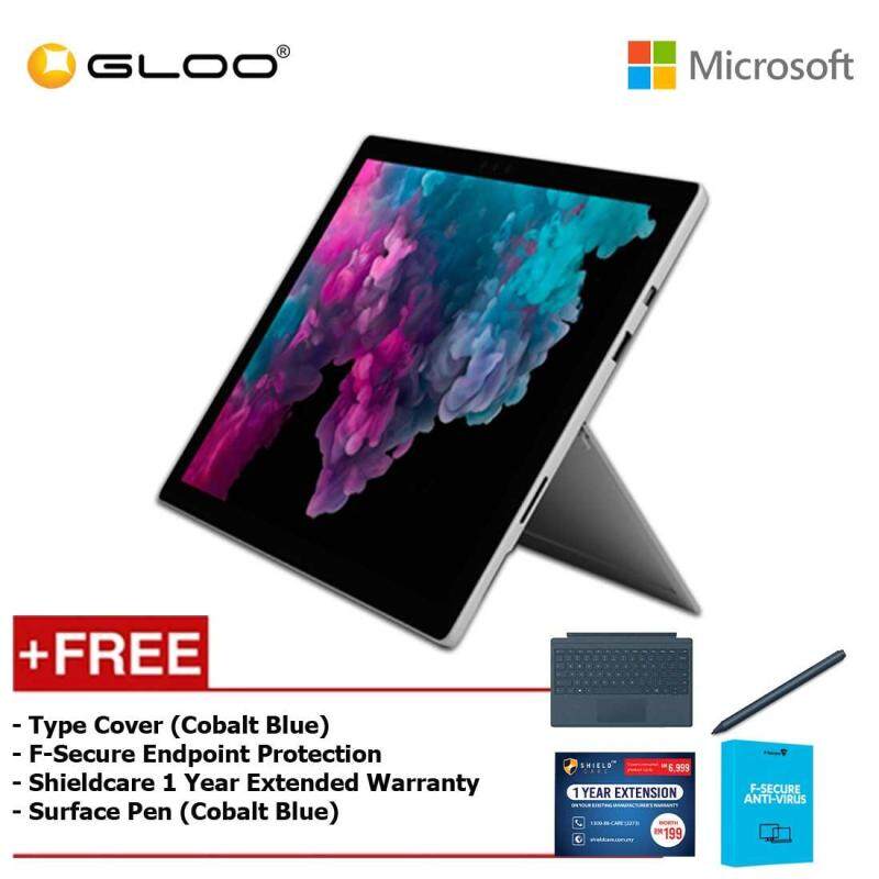 Microsoft Surface Pro 6 Core i5/8GB RAM - 256GB + Type Cover Cobalt Blue + Shieldcare 1 Year Extended Warranty + F-Secure EndPoint Protection + Pen Cobalt Blue Malaysia