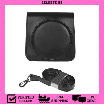 [MURAH] Andoer Protective Case PU Leather Bag with Adjustable Strap for Fujifilm Instax Square SQ6 Instant Film Camera Black (Black)