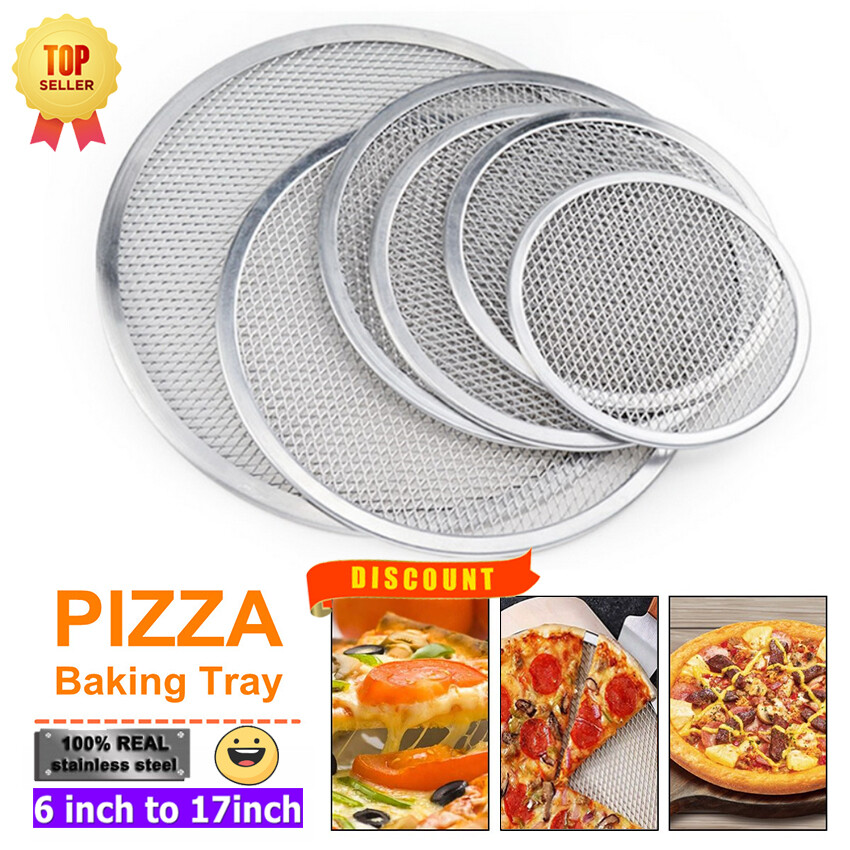 6-17 inch Aluminum Pizza Tray Screen Mesh Pan Non-stick Net Pastry Bakeware Baking Tools
