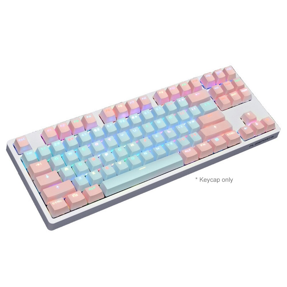 87-Key Pbt Mechanical Keyboard With Delicate Touch And Personalized Keycaps, Delicate Touch With Color Matching, Opaque Mechanical Keyboard Special Replacement Keycaps87Pcs/Set PBT Color Matching Light-proof Mechanical Keyboard Keycaps Replacement