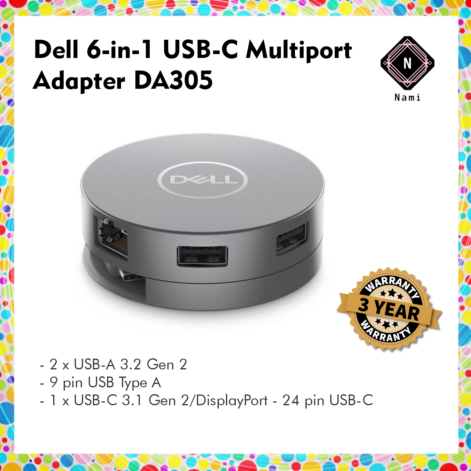 Dell 6in1 USBC Multiport Adapter DA305 Lazada