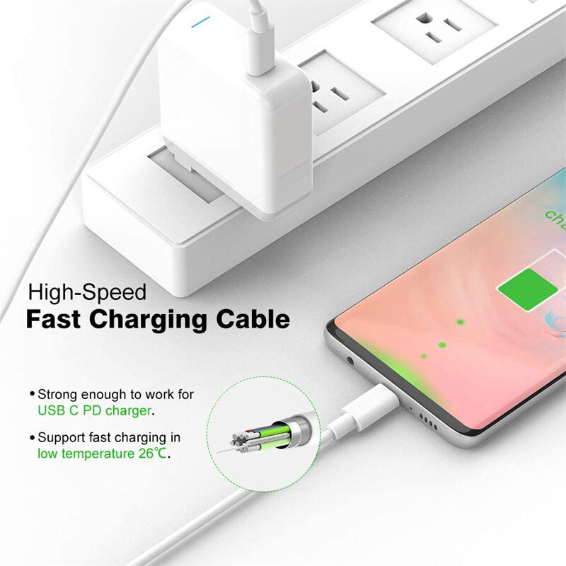 Cáp USB C Sạc Nhanh 3A 60W Type-C Sang Type-C Cáp Sạc Nhanh PD Cho Samsung Cáp Dữ Liệu