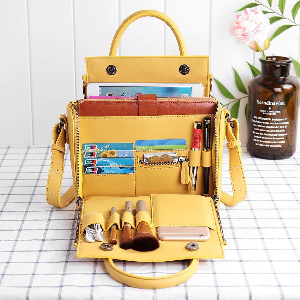 women solid cosmetic handbag capacity bag multifunction crossbody bag