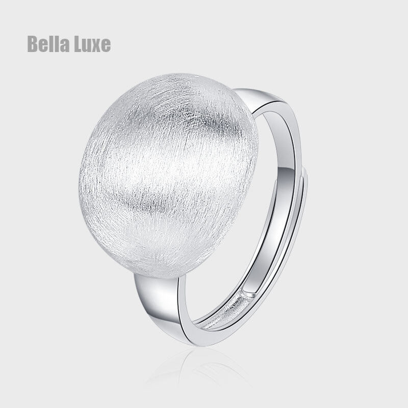New S925 Sterling Silver Màu Bạc Xước Đánh Bóng Bán Cầu Vòng Vô Song Của Phụ Nữ Chỉ Số Nhẫn Đeo Ngón Tay