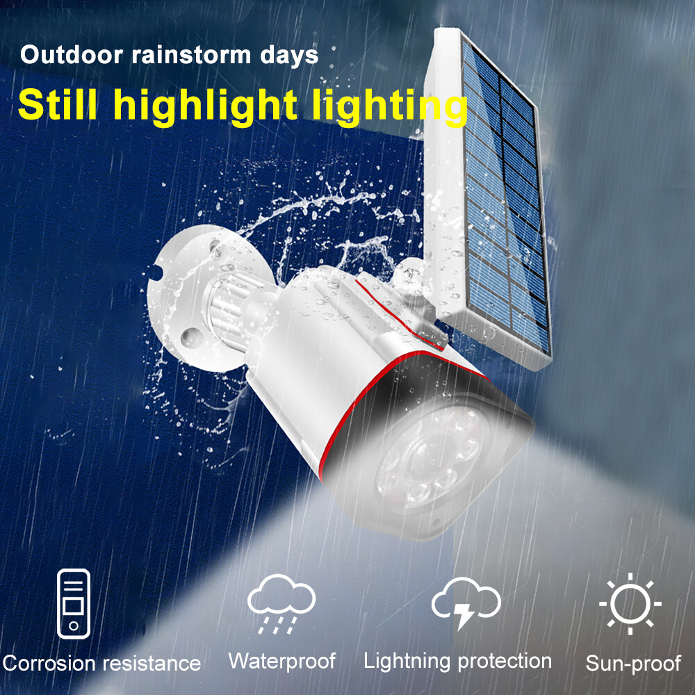 JOBOOS Đèn LED Năng Lượng Mặt Trời An Ninh Cảm Biến Chuyển Động Máy Ảnh Giả Không Dây Ngoài Trời Đèn Tường Đèn Pha IP65 Đèn Led Chống Nước Đèn Năng Lượng Mặt Trời