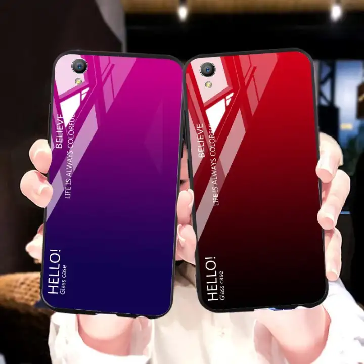 Akabaeila Casing Ponsel 5 0 Inci Casing Penutup Ponsel Kaca Gradien Warna Polos Tepi Tpu Lembut Untuk Oppo A37 A37f A37fw A37m Neo9 Lazada Indonesia