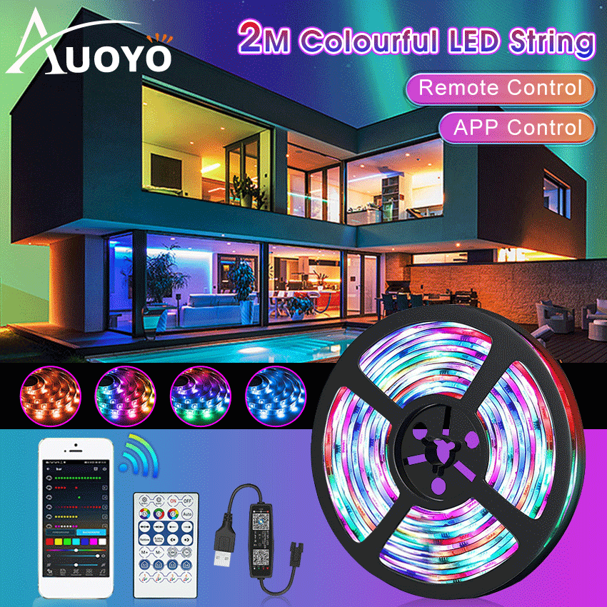 Auoyo Dây Đèn LED Dây Đèn Giáng Sinh Đèn Chiếu Sáng Đua Xe Trang Trí Ma