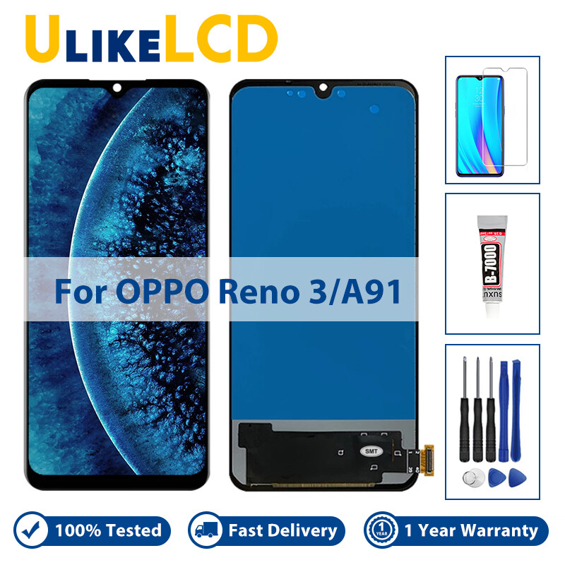 6.4" for oppo a91 lcd pcpm00 display touch screen digitizer assembly replacement for oppo reno3 reno 3 screen