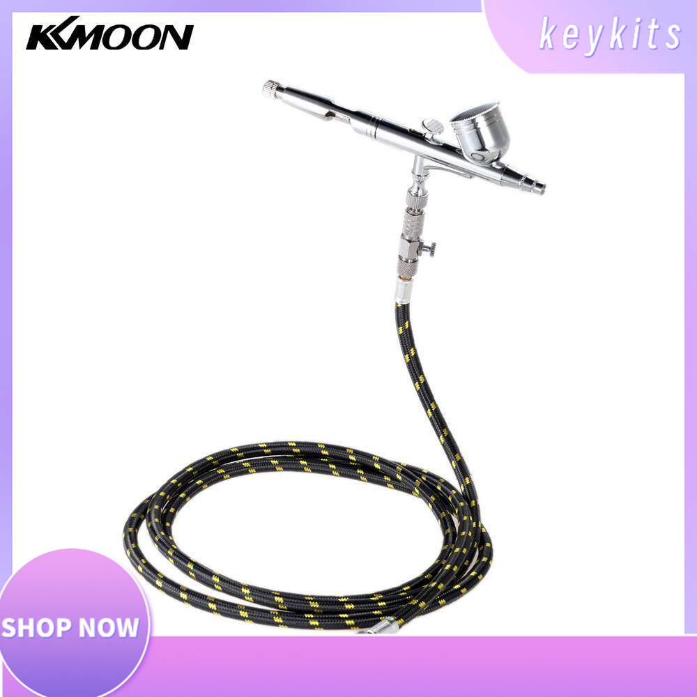 KKmoon Professional Gravity Feed Double Action Airbrush Set with Hose for Art Painting Tattoo Manicure Spray Model Air Brush Nail Tool 0.2mm 0.3mm 0.5mm 7cc