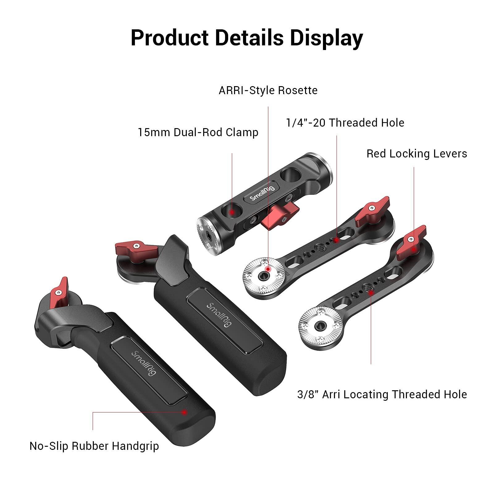 SmallRig Rosette Vai Giàn Khoan Bộ tay cầm với Rosette cần mở rộng 2002