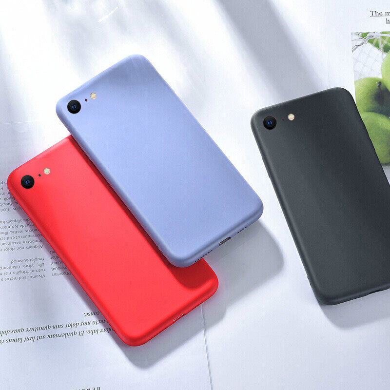 Thinmon for Apple IPhone SE(2020) Liquid Silicone Phone Case Comfortable Feeling Ultra-thin Protective Cover Soft Shell