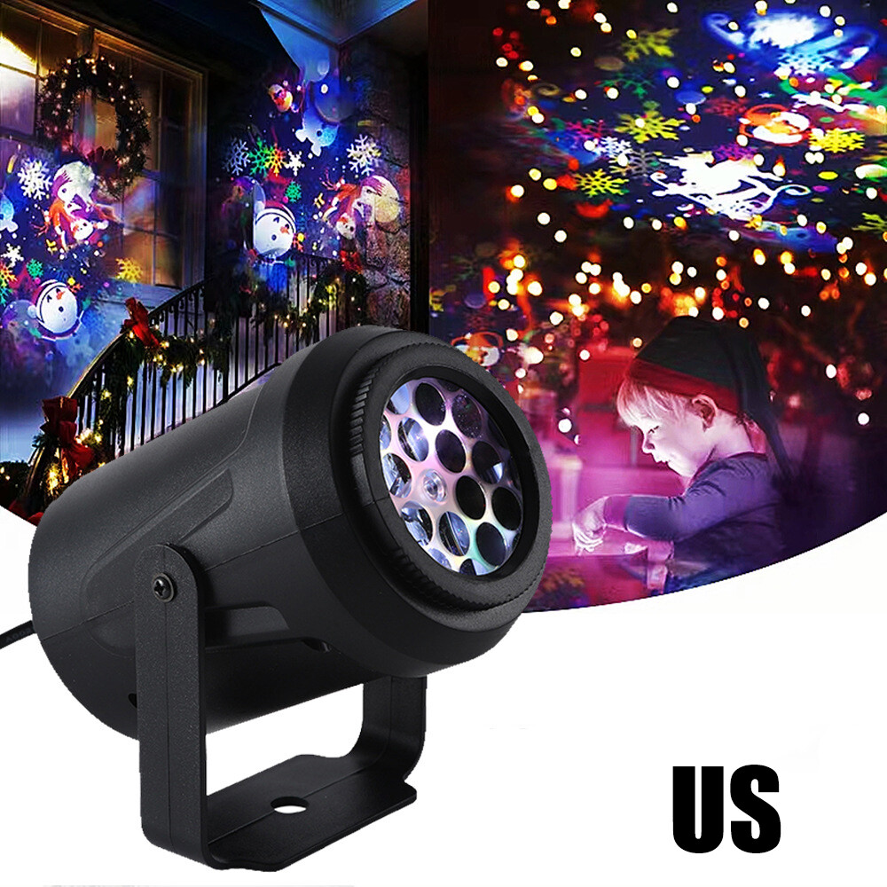 🎄🎄16 Patterns LED Snowflake Projector Lights Christmas Projection Waterproof Outdoor Lamp Snow Spotlight for Holiday Party Party Led Projection Laser lamp