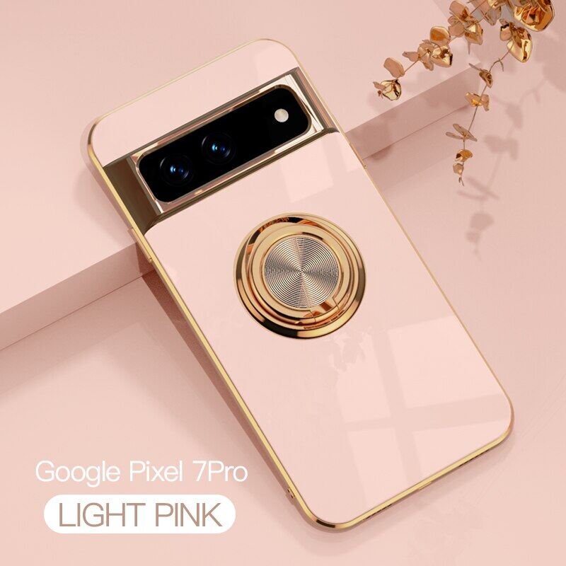 Luxury 6D Electroplate Plated Ring Case for Google Pixel Fold/Google Pixel 8/Google Pixel 7A/Google Pixel 6A/Google Pixel 5A/Google Pixel 8Pro/Google Pixel 7Pro Car Phone Holder Cover