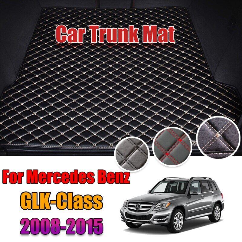 Leather car trunk mat carpet tail benz x204 cargo liner for mercedes benz glk class 2008-2015 trunk boot mat benz glk liner pad