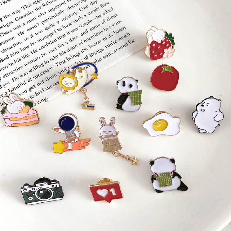 Metallic Cute Cartoon Style Brooch