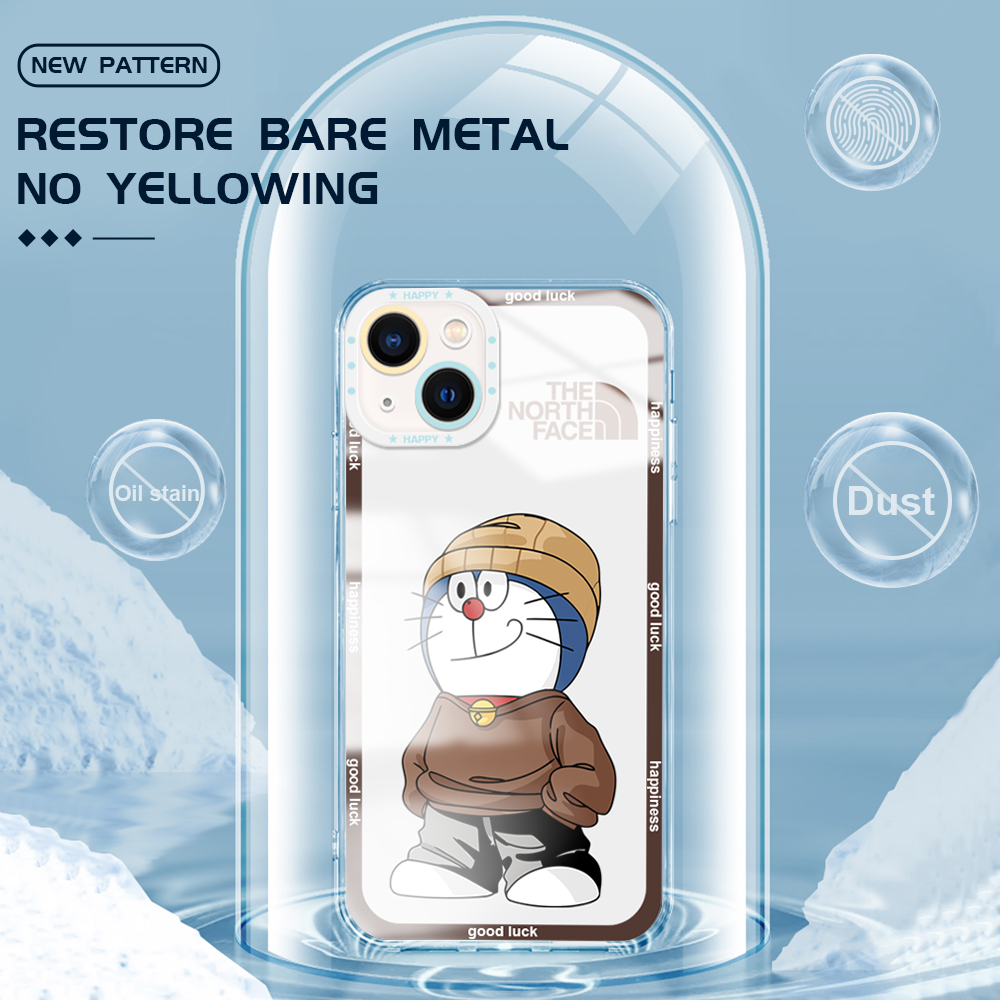Hontinga Casing Case For Xiaomi Redmi Note 11T Pro+ Note 11S Note 11 Pro 5G 4G Note 8 Pro Note 9 Case Transparent Clear Case Anime Doraemon Soft Silicone Full Cover Camera Protection Shockproof Rubber Cases Back Cover Phone Casing Softcase For Girls