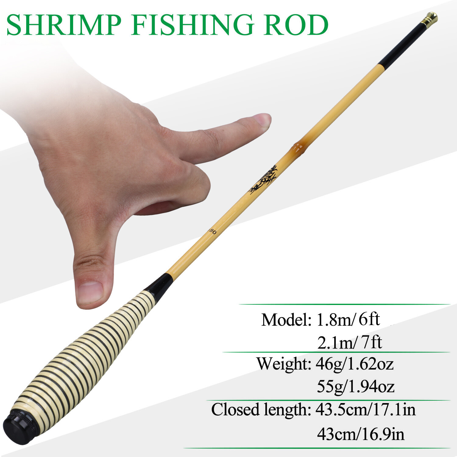 Fishing Rod Portable Hand Rod Telescopic Fishing Pole for Fishing shrimp