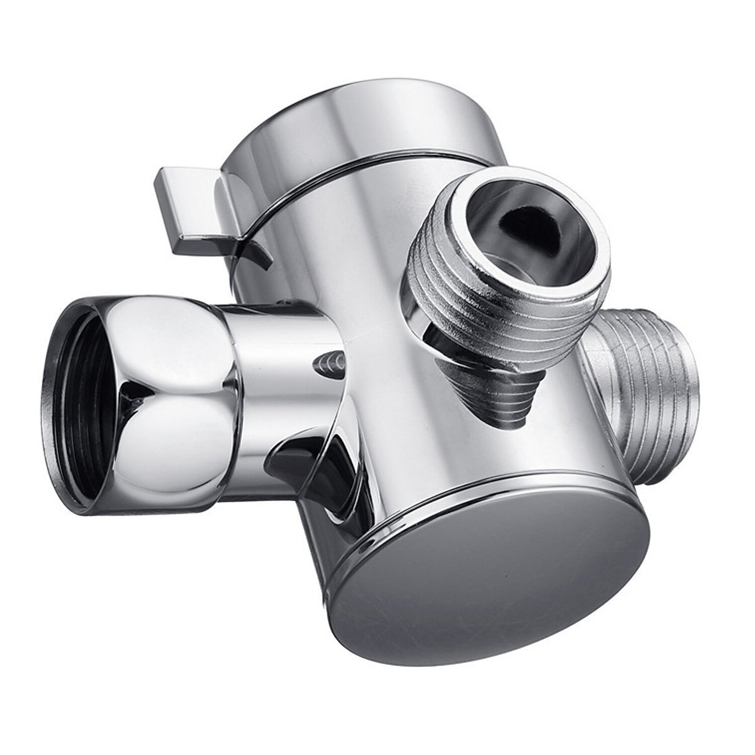 : 3-Way Shower Diverter Valve Mount G1/2 Handheld Shower Arm Diverter Splitter Polished Chrome Bathroom Shower System Replacement Part Attachment
