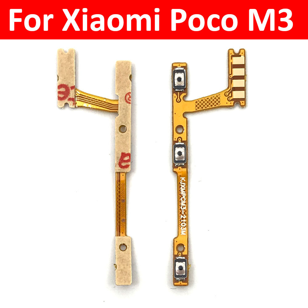 New Power On Off Volume Side Button Key Flex Cable For Xiaomi Poco M3 Replacement Parts