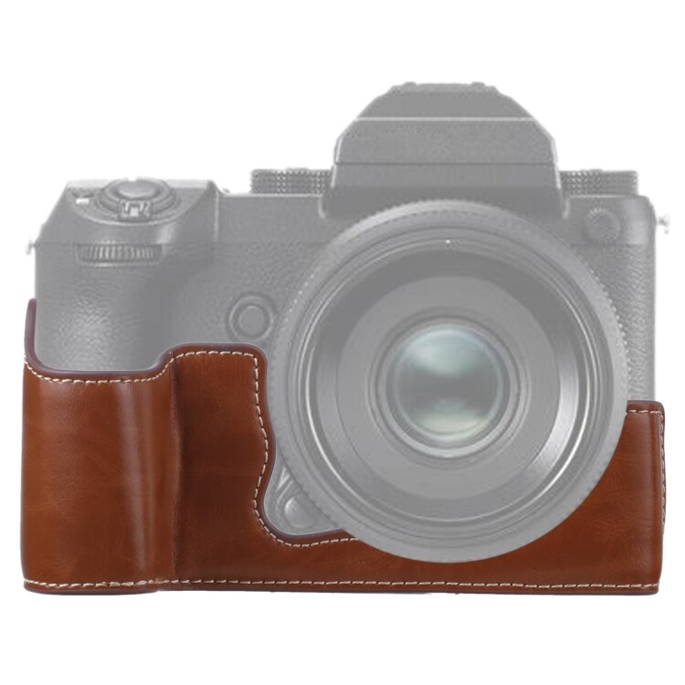 1/4 inch thread pu leather camera half case base for fujifilm gfx 50s