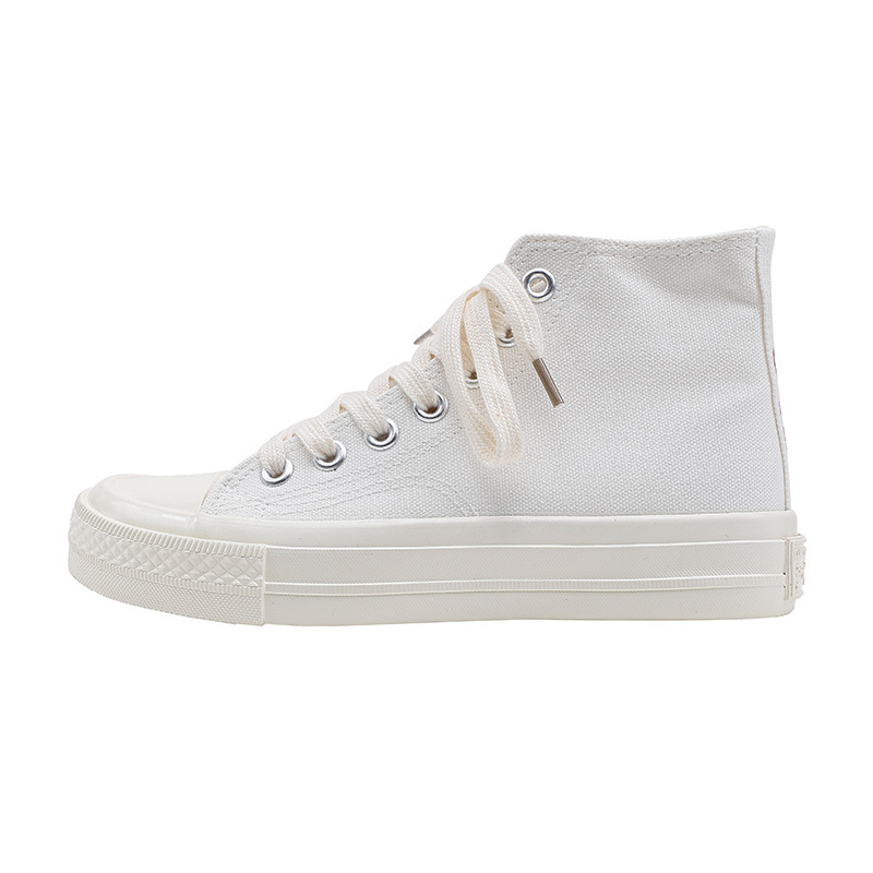 AOKANG canvas shoes women's high top canvas white shoes