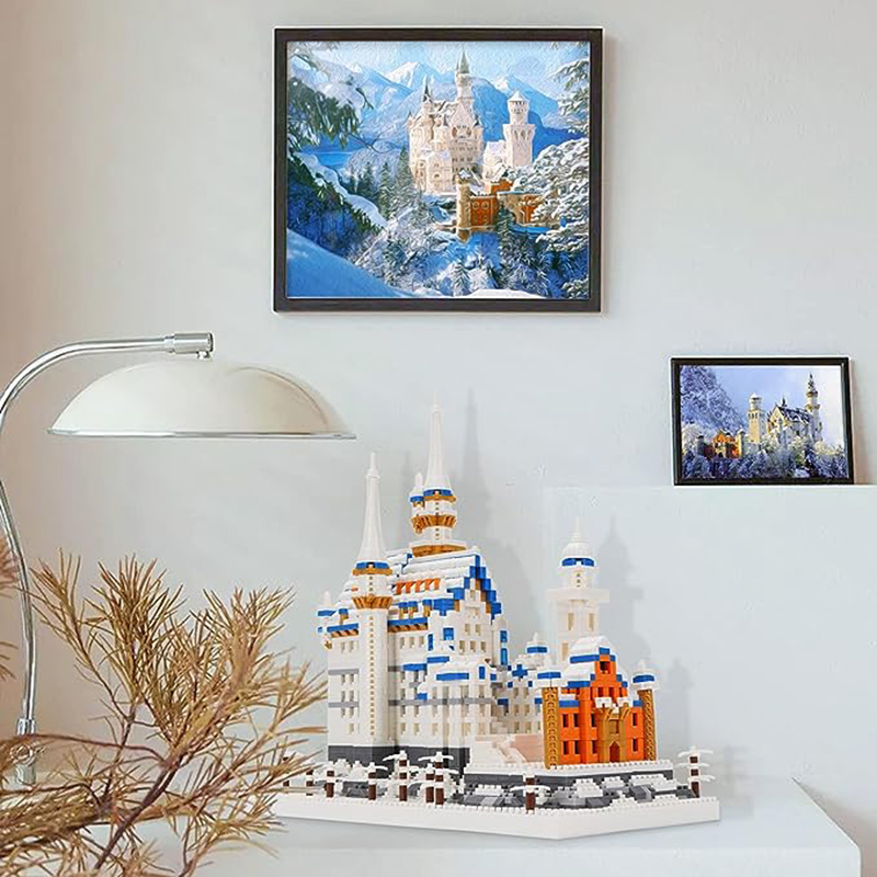 Geniteen Building Block Set, Famous Architecture Model Building Blocks Neuschwanstein Castle Creative Micro Building Blocks,toy for kids