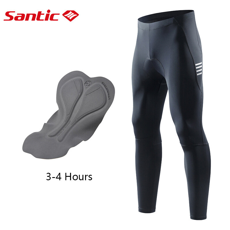 Santic Men Cycling Pants 4D Padding Bicycle Long Pants MTB Ride Bike Tight Breathable Bike Pants K9MD092H