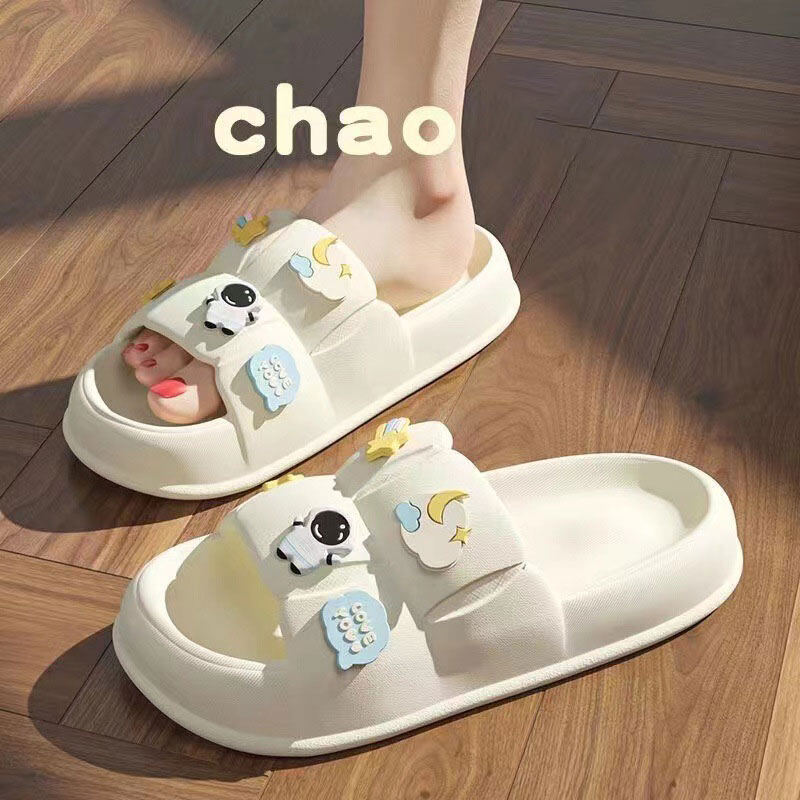 ST Ladies cartoon astronaut slippers summer home non-slip sandals and slippers thick bottom soft bottom non-slip home slippers