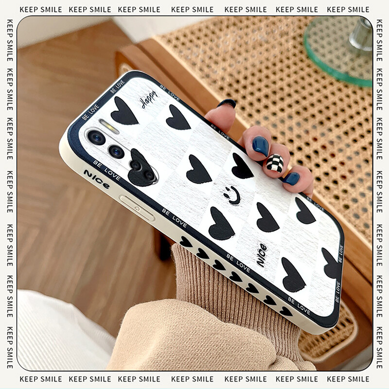 Ốp Cho OPPO A91 Reno3, Ốp Điện Thoại Họa Tiết Hoạt Hình Dễ Thương Bàn Cờ Thời Trang Mỏng Ốp Đôi Nữ Ốp Chống Sốc TPU Silicon Mềm Vỏ Lưng Bảo Vệ