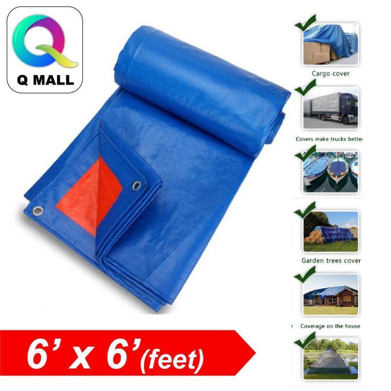 QMALL 6X 6 Waterproof Ready Made Tarpaulin Sheet Canvas