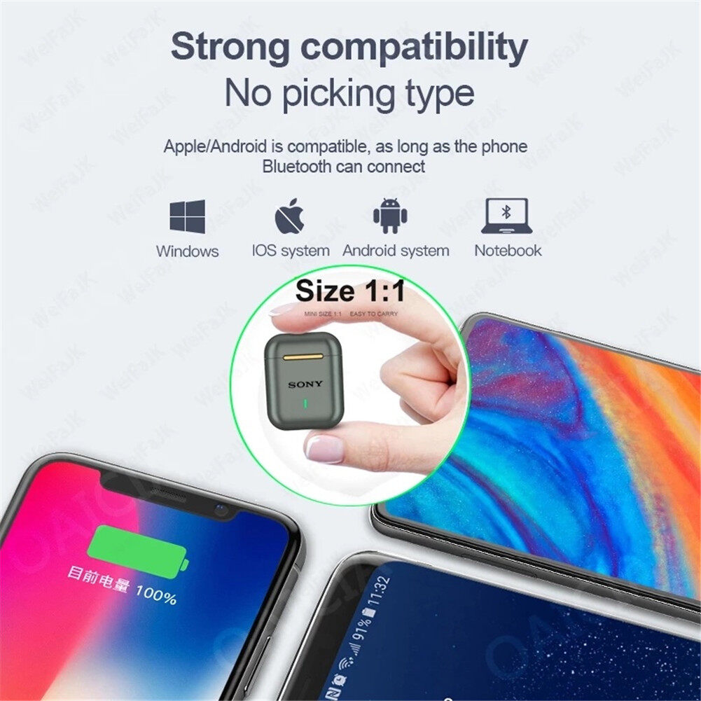 Sony Tai Nghe Nhét Tai Không Dây TWS J18 Tai Nghe Nhét Tai Airpods Bluetooth 5.0 Tai Nghe Âm Thanh Nổi Bật Lên Cảm Ứng Tai Nghe HIFI