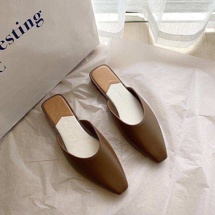 ladies flat mule slippers