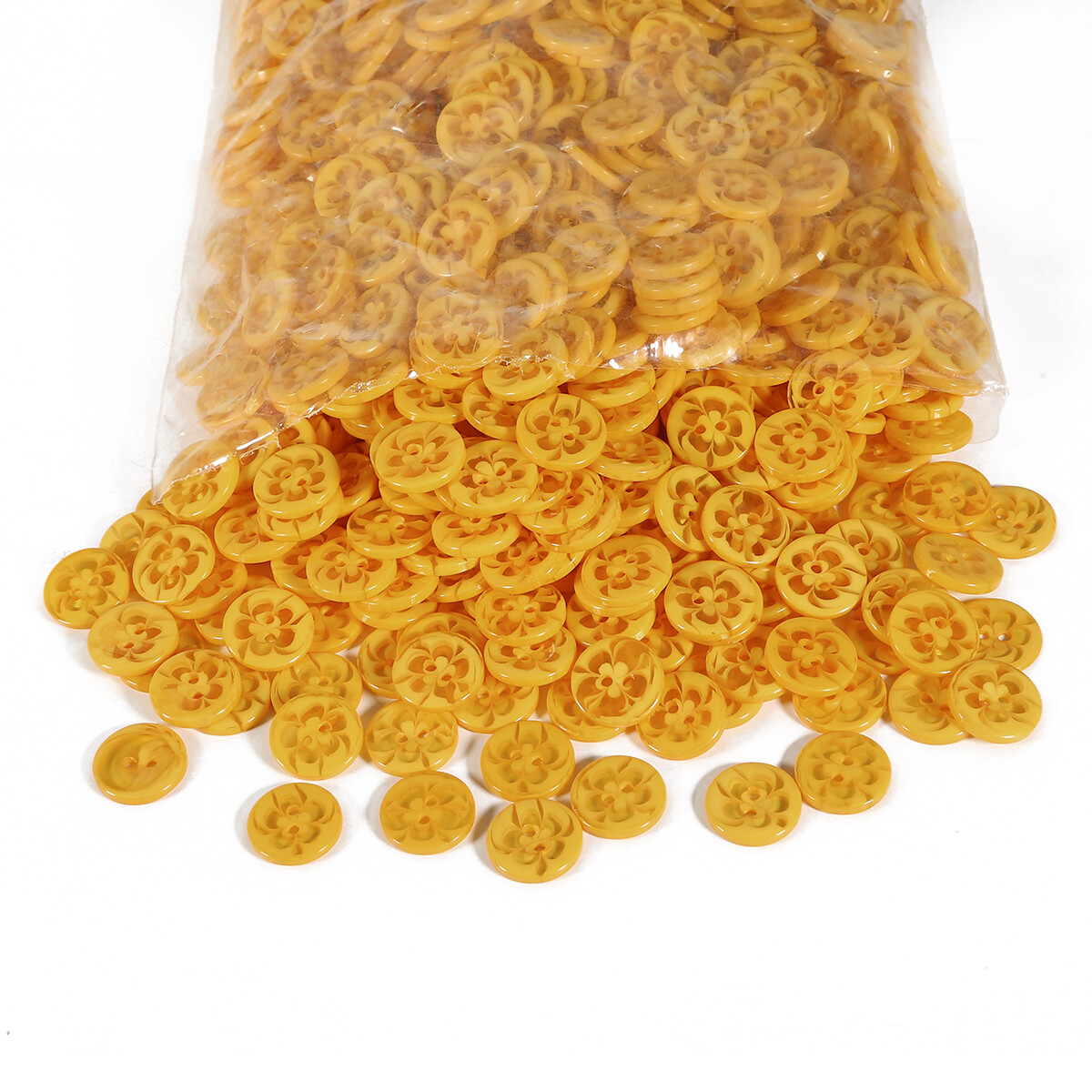 100Pcs 14mm Transparent Mixed Flowers Shape Plastic Buttons For Coat Boots Sewing Clothes Accessory Decoration Button