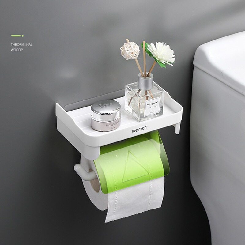 Household Bathroom Kitchen Accessories Mobile Phone Perfume Storage Rack Paper Towel Rack Free Punching Does Not Hurt The Wall