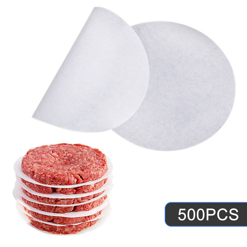 500/1000pcs Hamburger Patty Paper, 4.5IN Non-Stick Wax Papers, Round Parchment Paper, Food-Grade Burger Sheets For Patty Separating, Freezing, BBQ, Ground Beef And Turkey