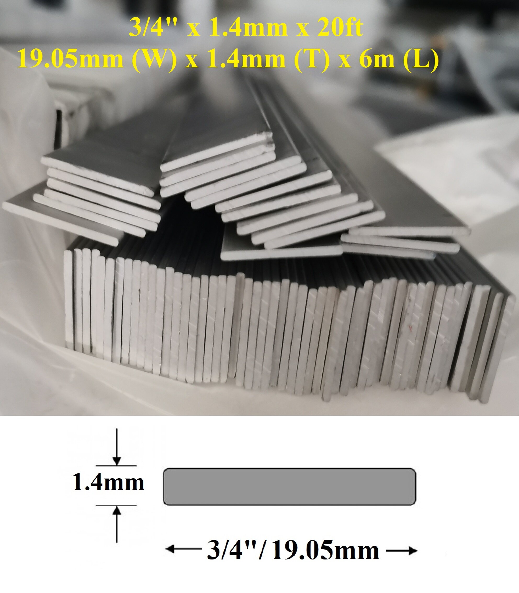 25808) ALUMINIUM FLAT BAR 19.5 X 2MM X 1M - Trade Systems - View #7