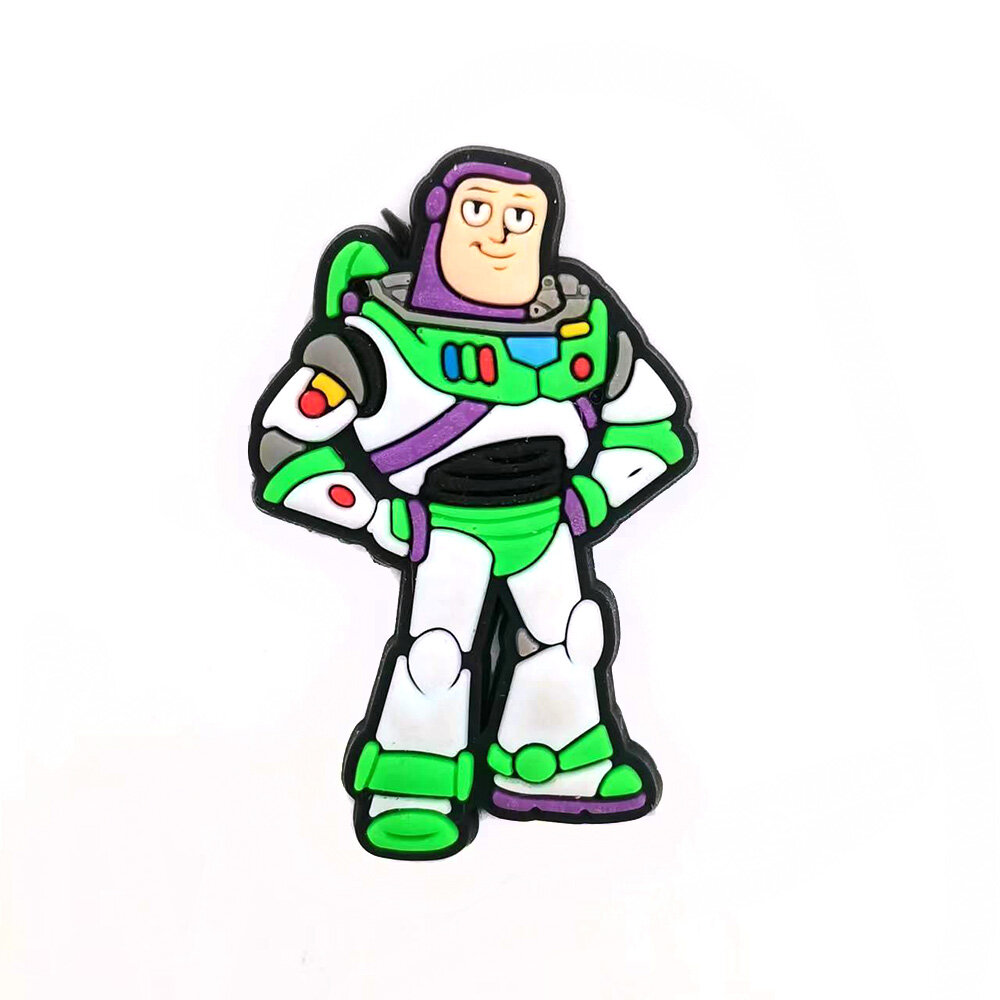 1pcs Bass light year Cartoon Movie PVC Croc Charms JIBZ Shoe Accessories diy Disney Sandals Garden Shoe Charms Decoration Kids Party Gift
